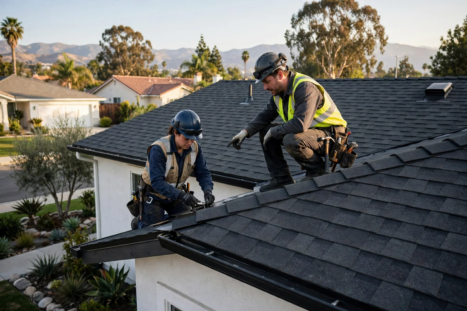 Finished Roofing system setup by Arcadia Roofing Company