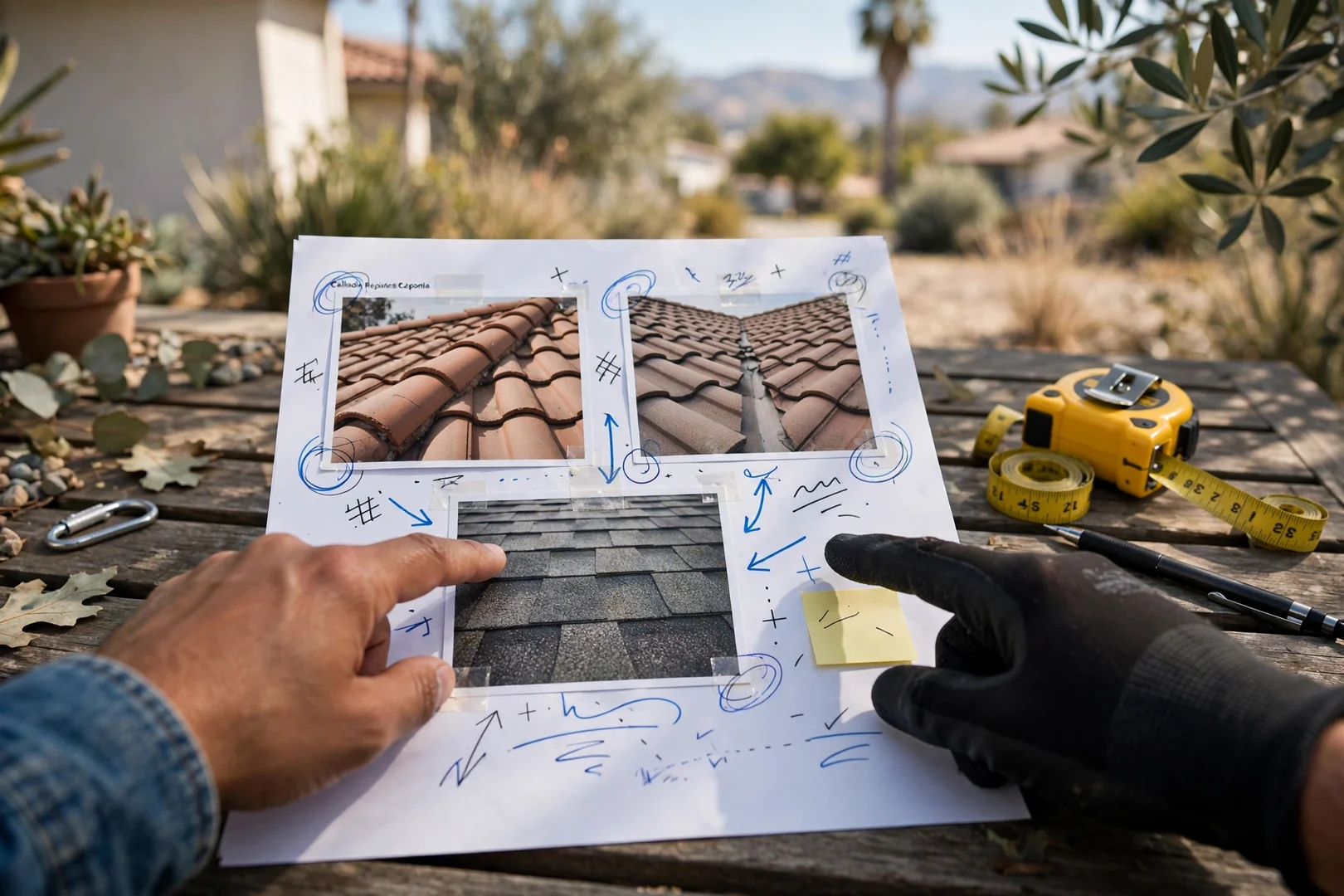 Inspection photographs and written condition report reviewed with a property owner