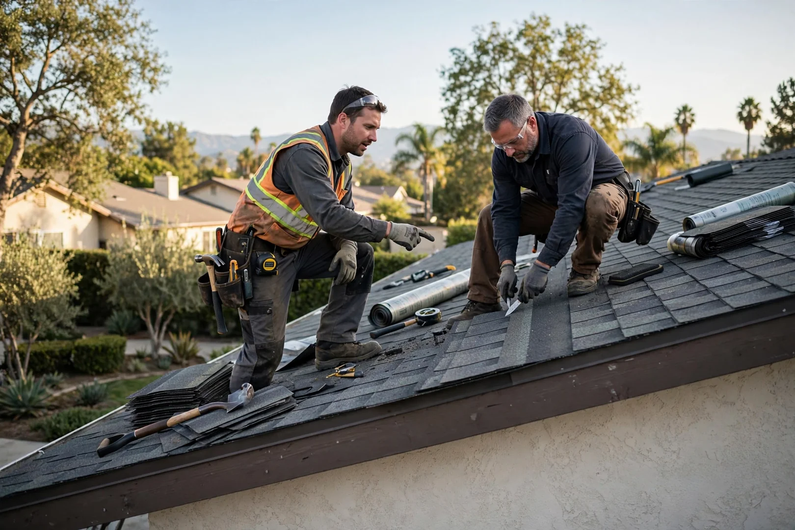 Written roof replacement estimate reviewed with a homeowner