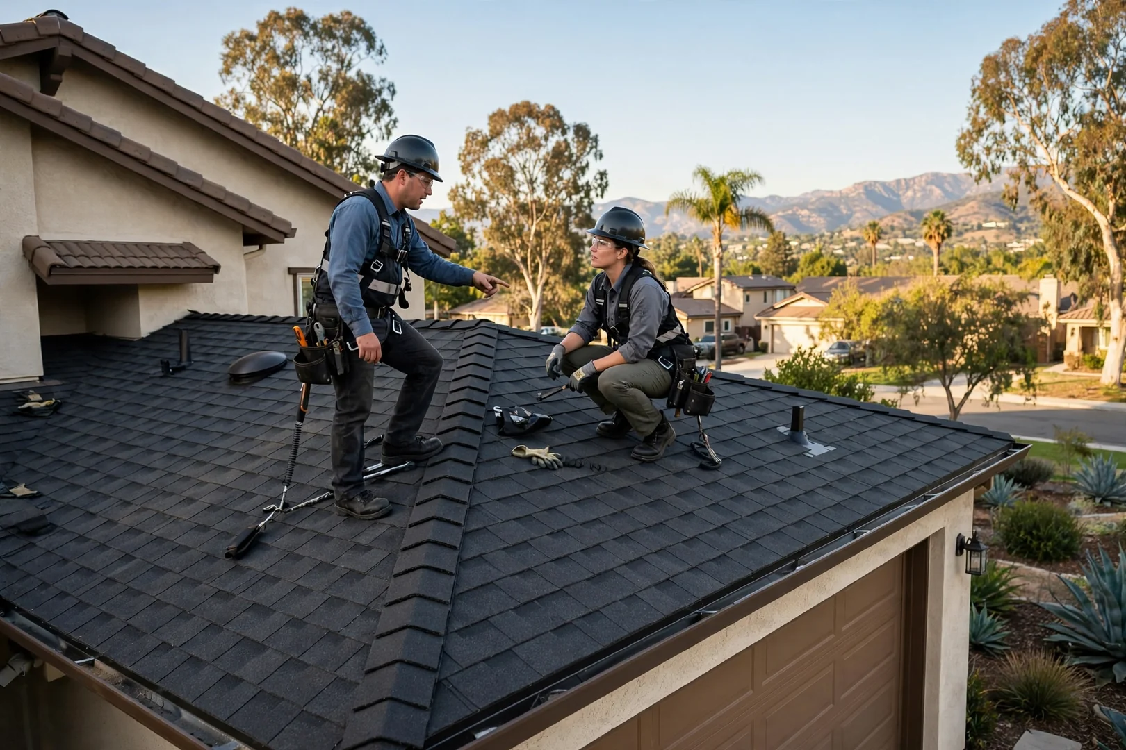 Finished Roofing system setup by Arcadia Roofing Company